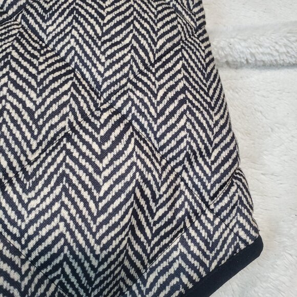 J. Crew Ivory Black Herringbone Print Quilted Zipper Vest Small Outdoor Gorp - Picture 10 of 10